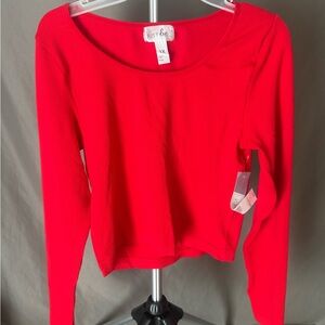 Just Be Vibrant Red Long Sleeve Tee